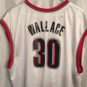 Reebok NBA White Jersey with Black and Blue Accents